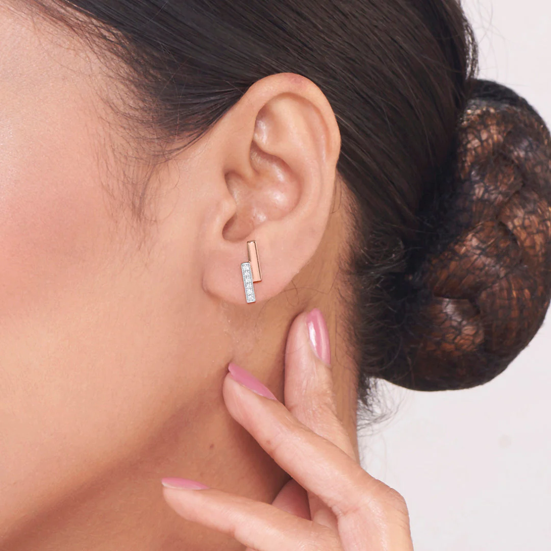 Zyric Bar Diamond Earring - Image 2