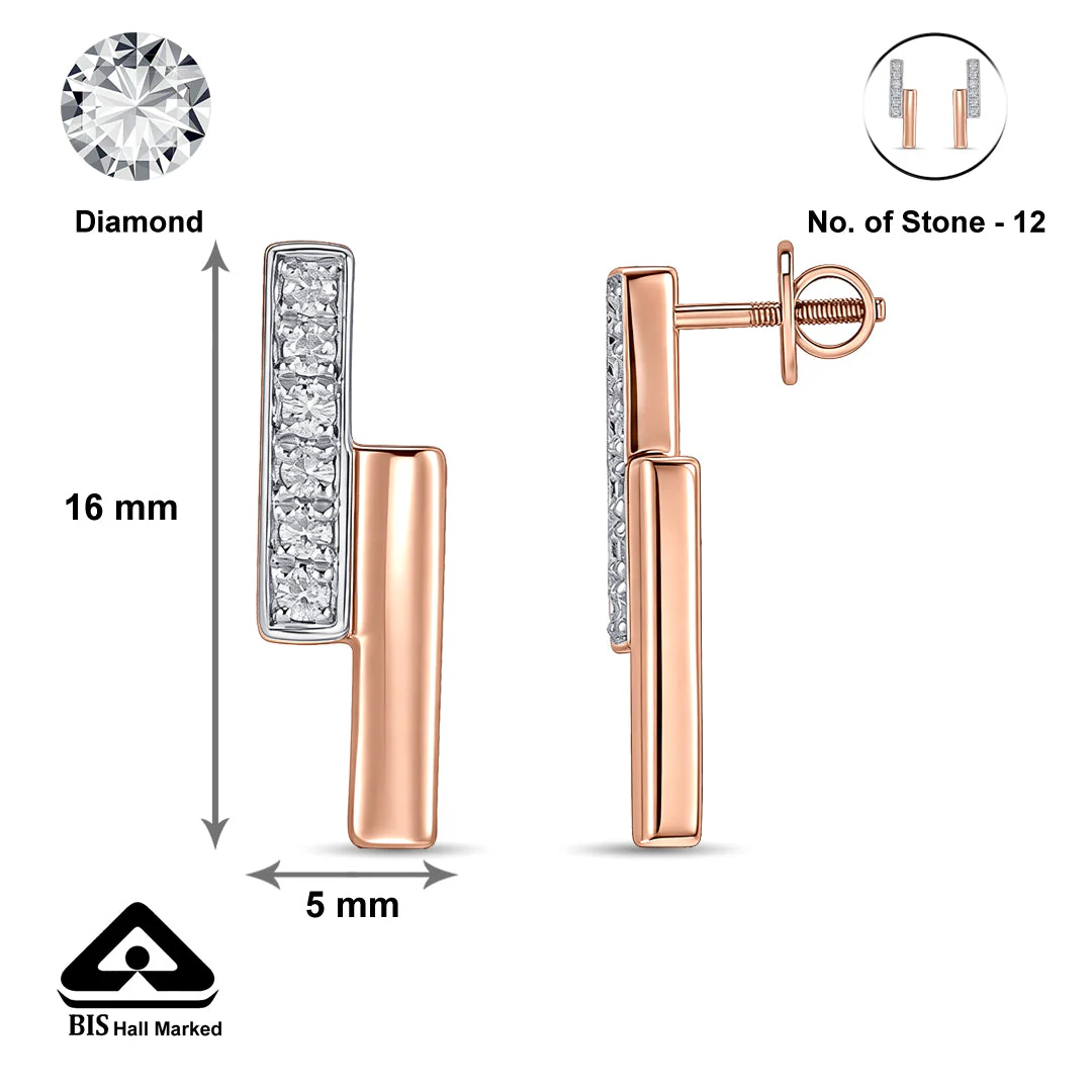 Zyric Bar Diamond Earring - Image 6